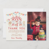 Carte De Remerciements Spectacle de cirque de fête foraine anniversaire P (Devant)