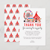 Carte De Remerciements Spectacle de cirque et de carnaval chic Clowns Bal (Devant / Derrière)