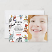 Carte De Remerciements Spectacle de fête du cirque Carnaval Anniversaire (Devant)