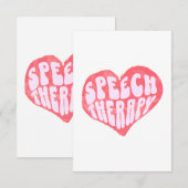 Carte De Remerciements Speech Therapy Speech Language Therapist (Devant / Derrière)
