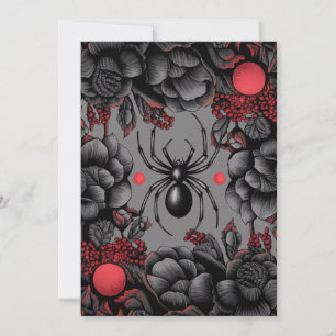 Carte De Remerciements Spider Floral design style gothique