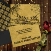Carte De Remerciements Spider gothique Web Halloween Mariage ou douche