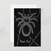 Carte de remerciements Spider sur Noir (Devant / Derrière)