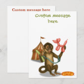 Carte De Remerciements Spike's balloon monkey magic (Devant / Derrière)