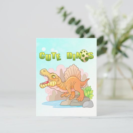 Carte De Remerciements spinosaure de dinosaure mignon (Debout devant)