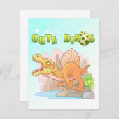 Carte De Remerciements spinosaure de dinosaure mignon (Devant / Derrière)