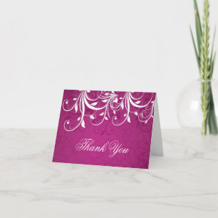 Carte De Remerciements Spirales de feuilles blanches sur Remerciement de