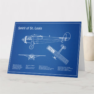 Carte De Remerciements Spirit of St. Louis - Plan directeur de l'avion AD