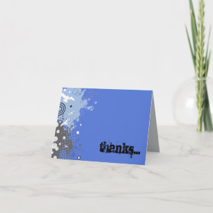 CARTE DE REMERCIEMENTS SPLATÉE Bar Mitzvah