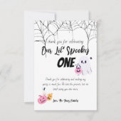 Carte De Remerciements Spooky One | Halloween 1er Anniversaire | Pinks Fa (Devant)