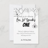 Carte De Remerciements Spooky One | Halloween 1er Anniversaire | Spooky N (Devant)