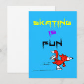 Carte De Remerciements Sport Chiot Figure Fox Buddy Patinage (Devant / Derrière)