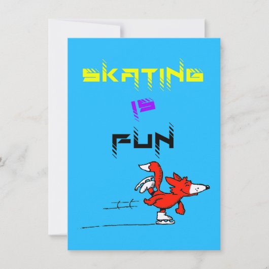 Carte De Remerciements Sport Chiot Figure Fox Buddy Patinage (Devant)