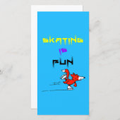 Carte De Remerciements Sport Chiot Figure Fox Buddy Patinage (Devant / Derrière)