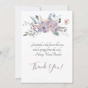 Carte De Remerciements Spray floral mauve délicat en aquarelles