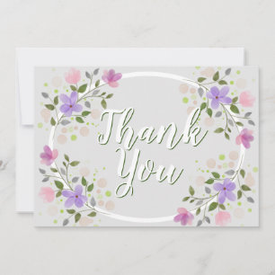 Carte De Remerciements Sprigs de fleurs Mariage design encadré