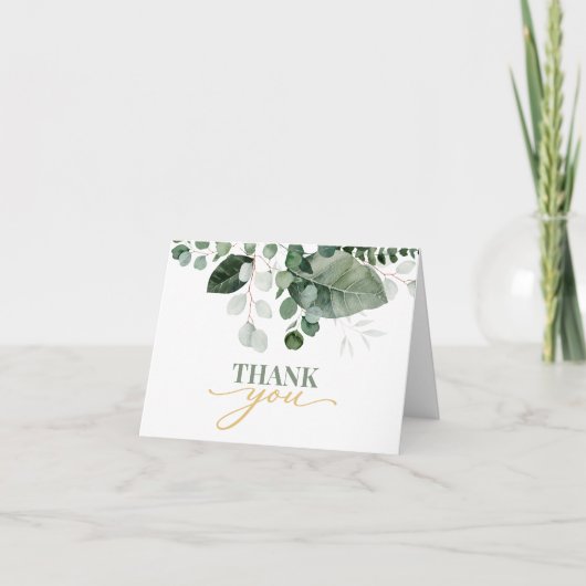 CARTE DE REMERCIEMENTS SPRING BEAUTY BOTANICAL VERT MARIAGE (Devant)