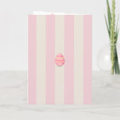 Carte De Remerciements Spring Bunny and Eggs Pink Stripes 5x7 Easter Card (Dos)