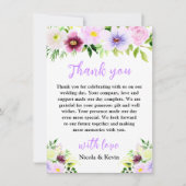 Carte De Remerciements Spring Purple Flowers with Foliage (Devant)