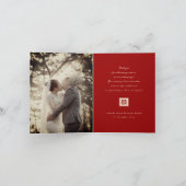 Carte De Remerciements Square Double Happiness Modern Chinese Wedding (Intérieur)