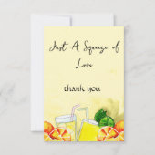 Carte De Remerciements Squeeze of Love Lemonade Citron Citrus Bride Party (Devant)