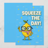 Carte De Remerciements Squeeze the Day funny lemon pun gift (Devant / Derrière)