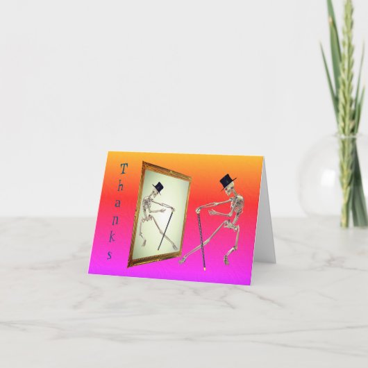 Carte De Remerciements Squelette dansant mignon  (Devant)