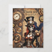 Carte De Remerciements Squelette de Steampunk Cutest (Devant)