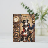 Carte De Remerciements Squelette de Steampunk Cutest (Debout devant)