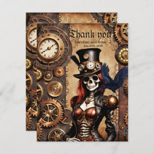 Carte De Remerciements Squelette de Steampunk Cutest