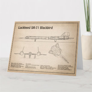 Carte De Remerciements SR-71 Blackbird - Plan directeur de l'avion SD