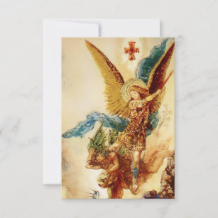 Carte De Remerciements "St Micheal Vanquishing Satan" de Gustave Moreau