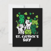 Carte De Remerciements St Patricks Catricks Day Cats Saint Pattys (Devant)