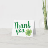 Carte De Remerciements St Patrick's Day 4 Leaf Clover Shamrock (Devant)