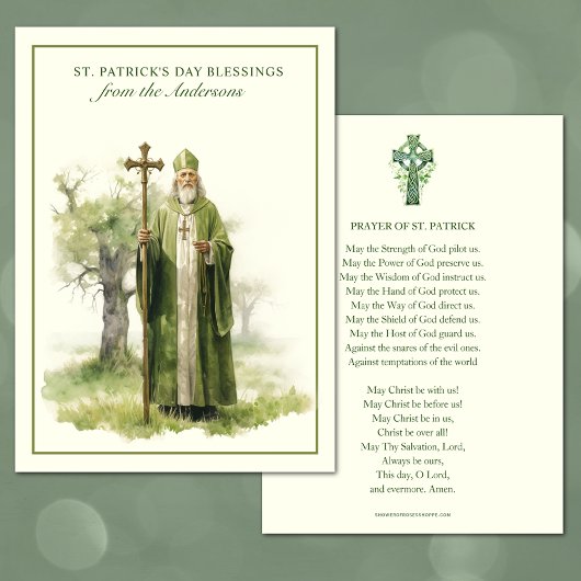 Carte De Remerciements St. Patricks Day Bénédiction Prière Croix celtique