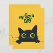 Carte De Remerciements St. Patrick's Day Chat drôle (Devant / Derrière)