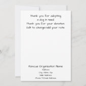 Carte De Remerciements Stained Glass Style Animal Rescue Organization (Dos)