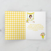 Carte De Remerciements Stand de limonade Anniversaire Fille aux cheveux b (Intérieur)