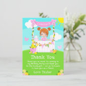 Carte De Remerciements Stand de limonade rose Fête d'anniversaire Fille a (Debout devant)