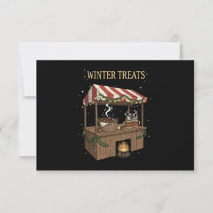 Carte De Remerciements Stand de marché de Noël pour les friandises hivern