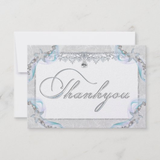 Carte de remerciements Starfish & Diamants (Devant)