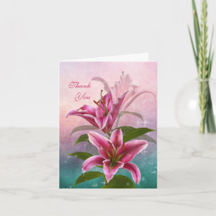 Carte De Remerciements Stargazer Lily Thank You