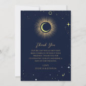 Carte De Remerciements Starry Night Navy Blue Arch Céleste Photo (Dos)