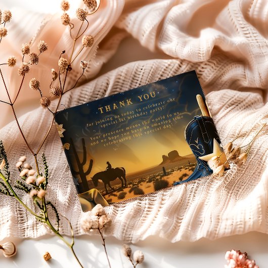 Carte De Remerciements Starry Western Cowboy 1st Birthday Rodeo