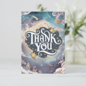 Carte De Remerciements Stars Whimsical Colorés Céleste (Debout devant)