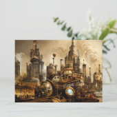 Carte De Remerciements Steampunk City (Debout devant)