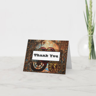 Carte De Remerciements Steampunk Heart and Gear Thank You