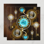 Carte De Remerciements Steampunk Rusty Background (Devant / Derrière)