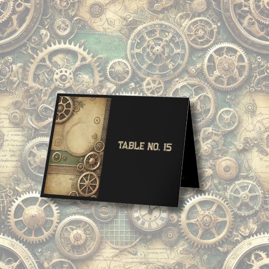 Carte De Remerciements Steampunk Victorian Gearwork Mariage Numéro de tab