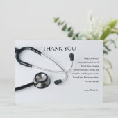 Carte de remerciements stéthoscope (Debout devant)